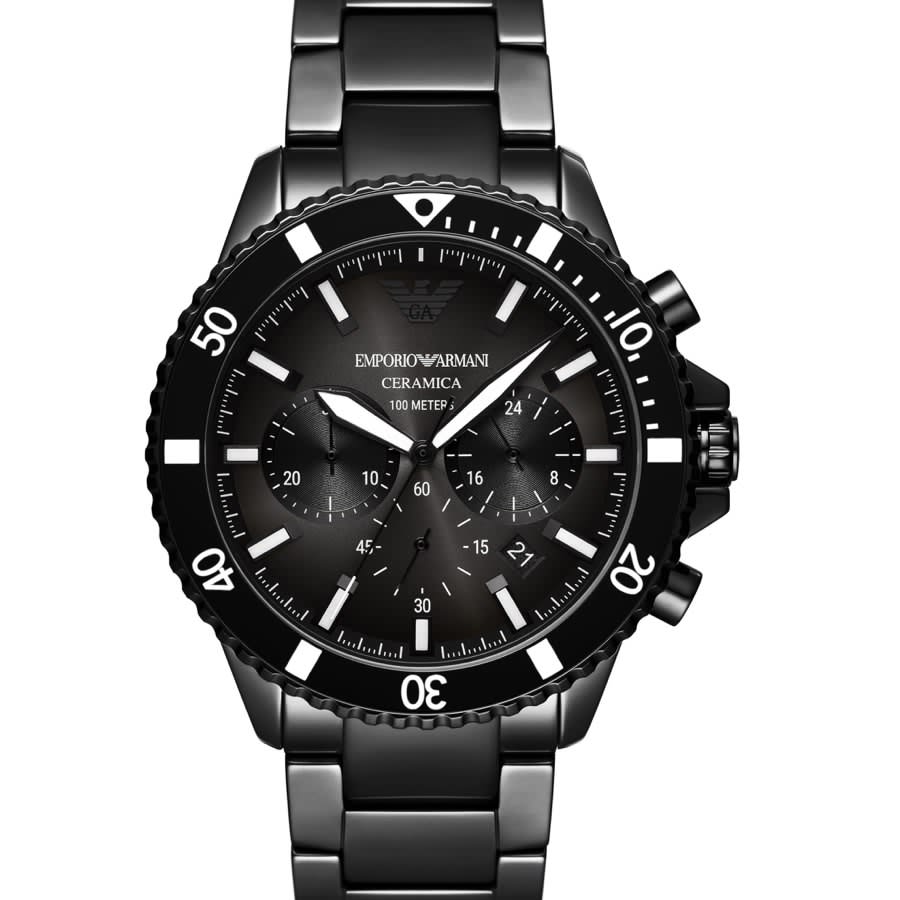 Giorgio armani black watch sales